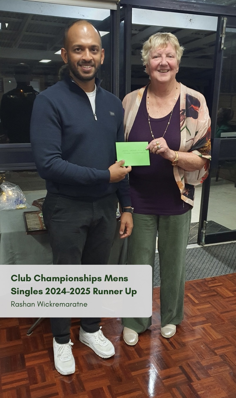 Mens Singles Runner Up